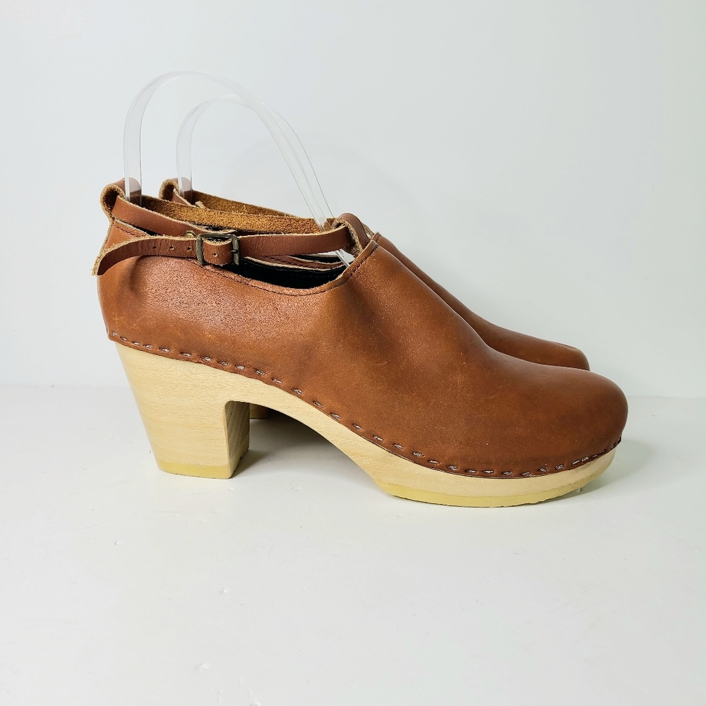 No. 6 Palomino Honey Brown Genuine Leather Clog Shoe Boots